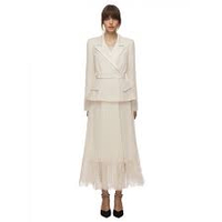 Cream Tailored Boucle And Chiffon Midi Dress, $570 (£415) | Self-Portrait