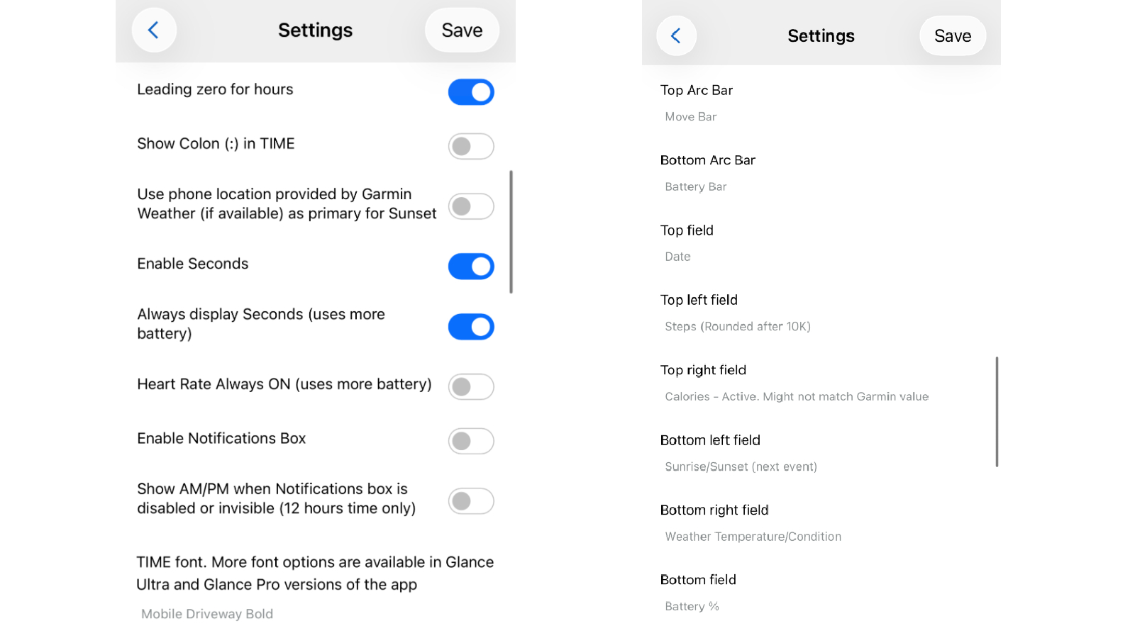 Garmin Glance Watch Face on Forerunner 970