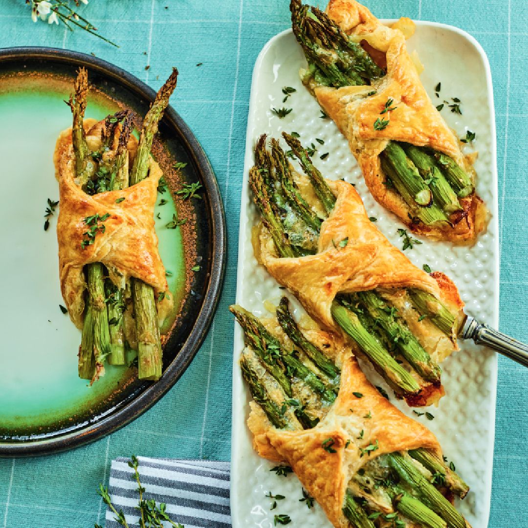 Asparagus and brie tart