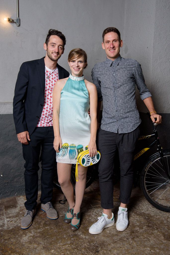 The organisers of the Girona Gala for Qhubeka, Dimension Data's Nathan Haas and Matt Brammeier, and the Peloton Brief's Laura Flechter