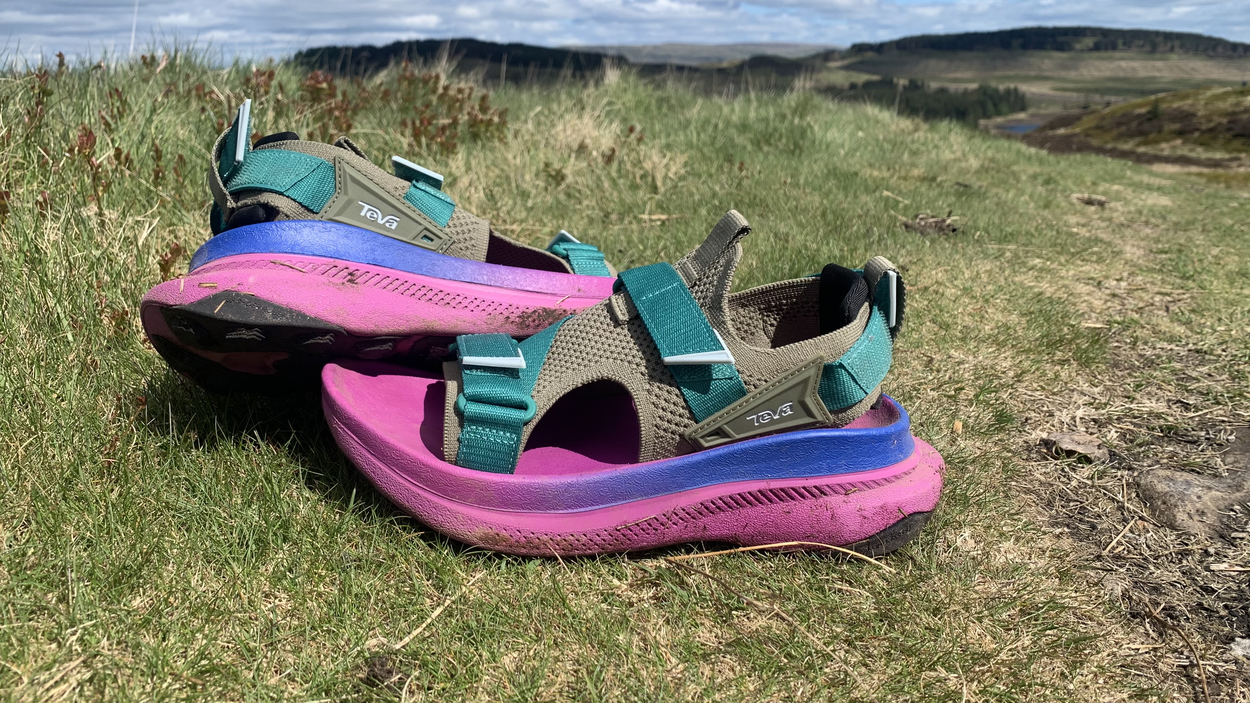 Teva Aventrail running sandals on the trail