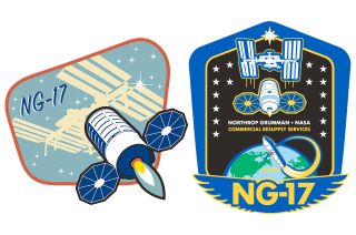 NASA and Northrop Grumman mission patches for the "S.S. Piers Sellers" NG-17 Cygnus spacecraft.