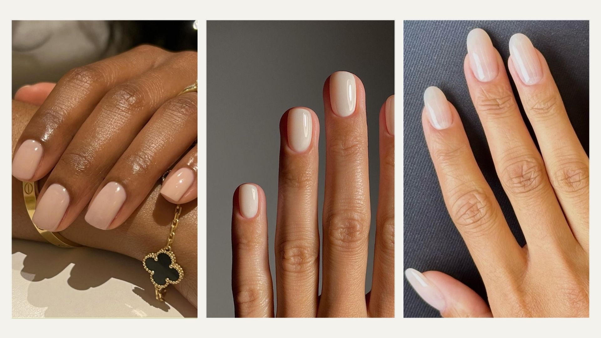 A collage of linen-inspired nails