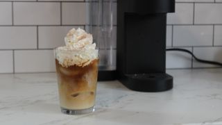 Iced pumpkin pie coffee made with Keurig K-Supreme SMART coffee maker