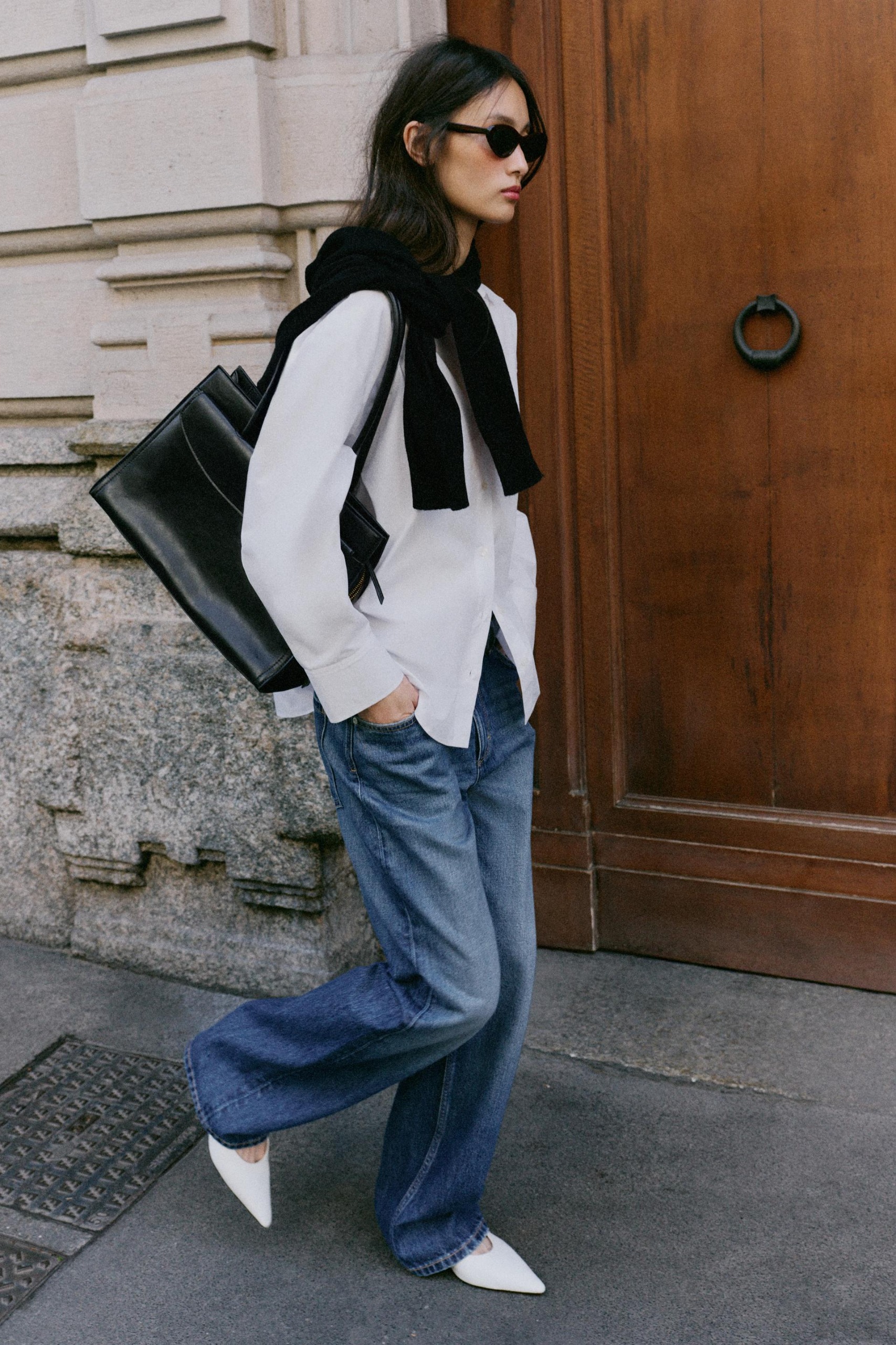 Flap Shoulder Bag - Black - One Size Only