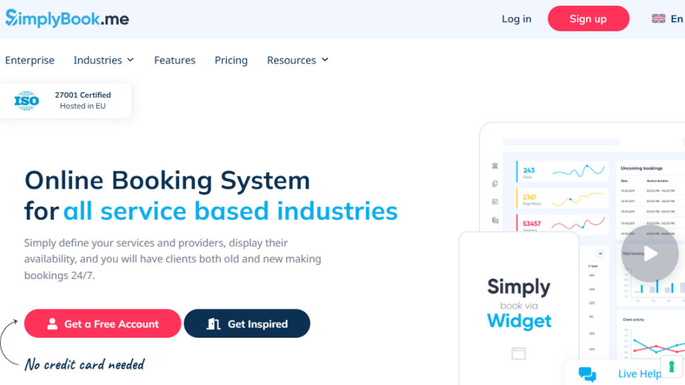 SimplyBook website screenshot (May 2025)