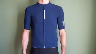 A wearing a blue Q36.5 Dottore Pro jersey 