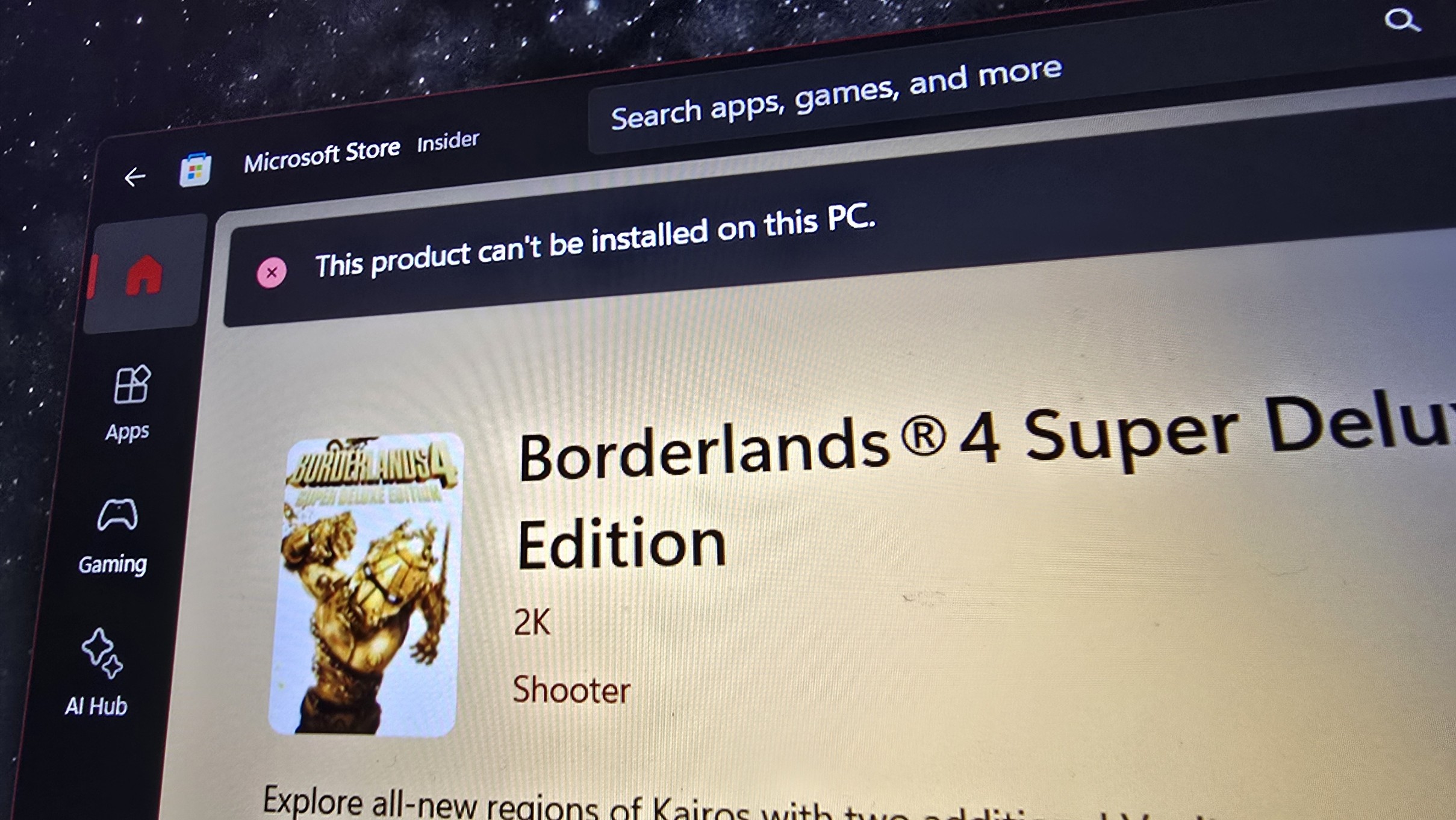 Microsoft Store &quot;This Product Can&#039;t be Installed on This PC&quot; warning