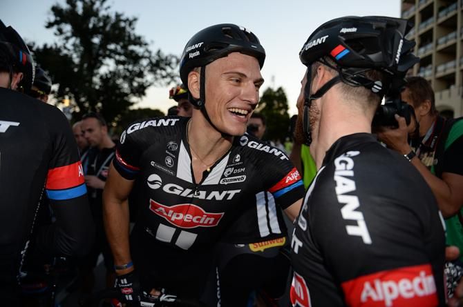 Marcel Kittel (Giant-Alpecin) celebrates his first win of the year