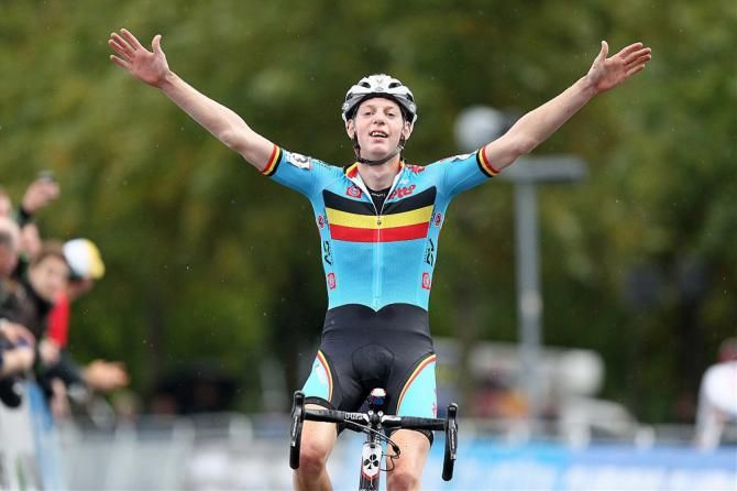 Michael Vanthourenhout (Belgium) wins the U23 men's race at the opening 'cross World Cup in Valkenburg