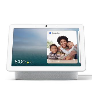 Google Nest Hub smart speaker in white