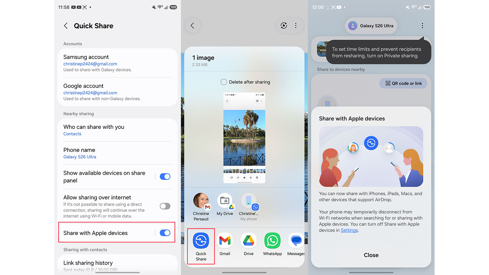 Samsung Galaxy S26 series AirDrop