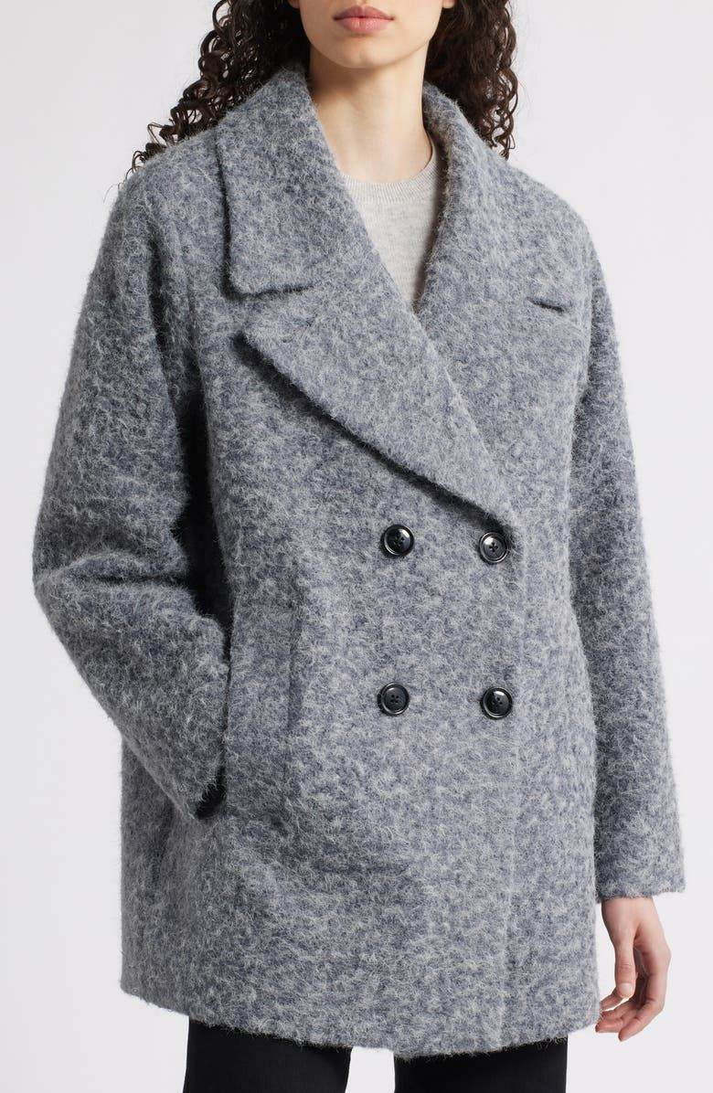 Double Breasted Brushed Felt Coat