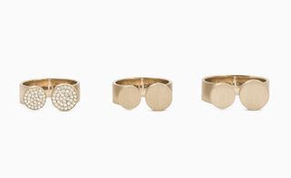 18-ct brushed beige gold rings