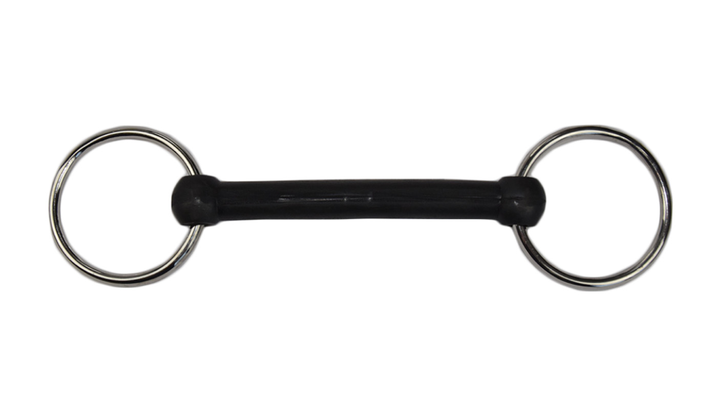 GS Equestrian rubber flexi straight bar snaffle