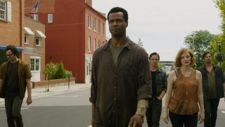 Isaiah Mustafa as Mike Hanlon with the Losers Club in IT Chapter Two