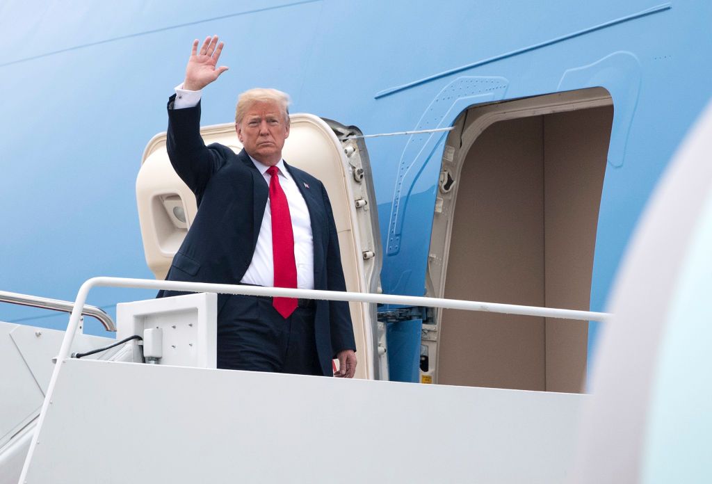 Donald Trump on Air Force One.