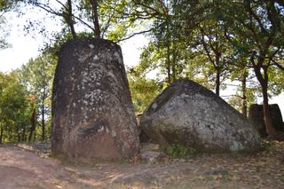 The jar site, about 10 miles (15 km) south of the town of Phonsavan, contains more than 90 ancient carved stone jars.