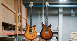PRS CE 24 Special Limited Edition: this run of 1,500 gives the CE Bolt-on platform its first HSH pickup configuration, and is pictured here on the PRS shopfloor, in McCarty Burst and Black Amber respectively. 