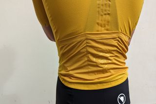 Endura Pro SL race jersey being worn pocket closeup