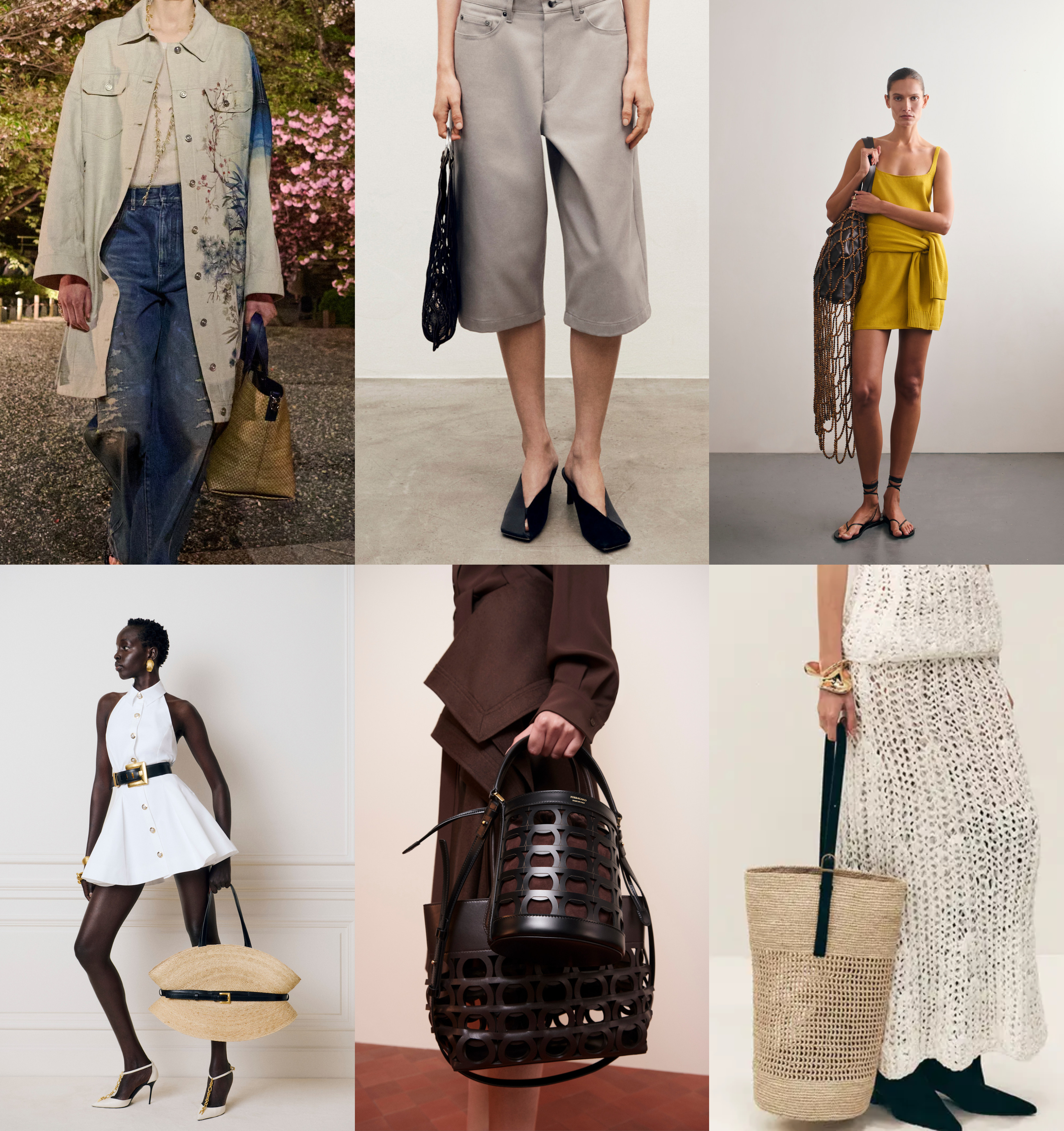 the summer 2025 bag trend of beach bags at Christian Dior, Maria McManus, Kallmeyer, Balmain, Ferragamo, Khaite