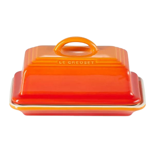 Le Creuset orange butter dish