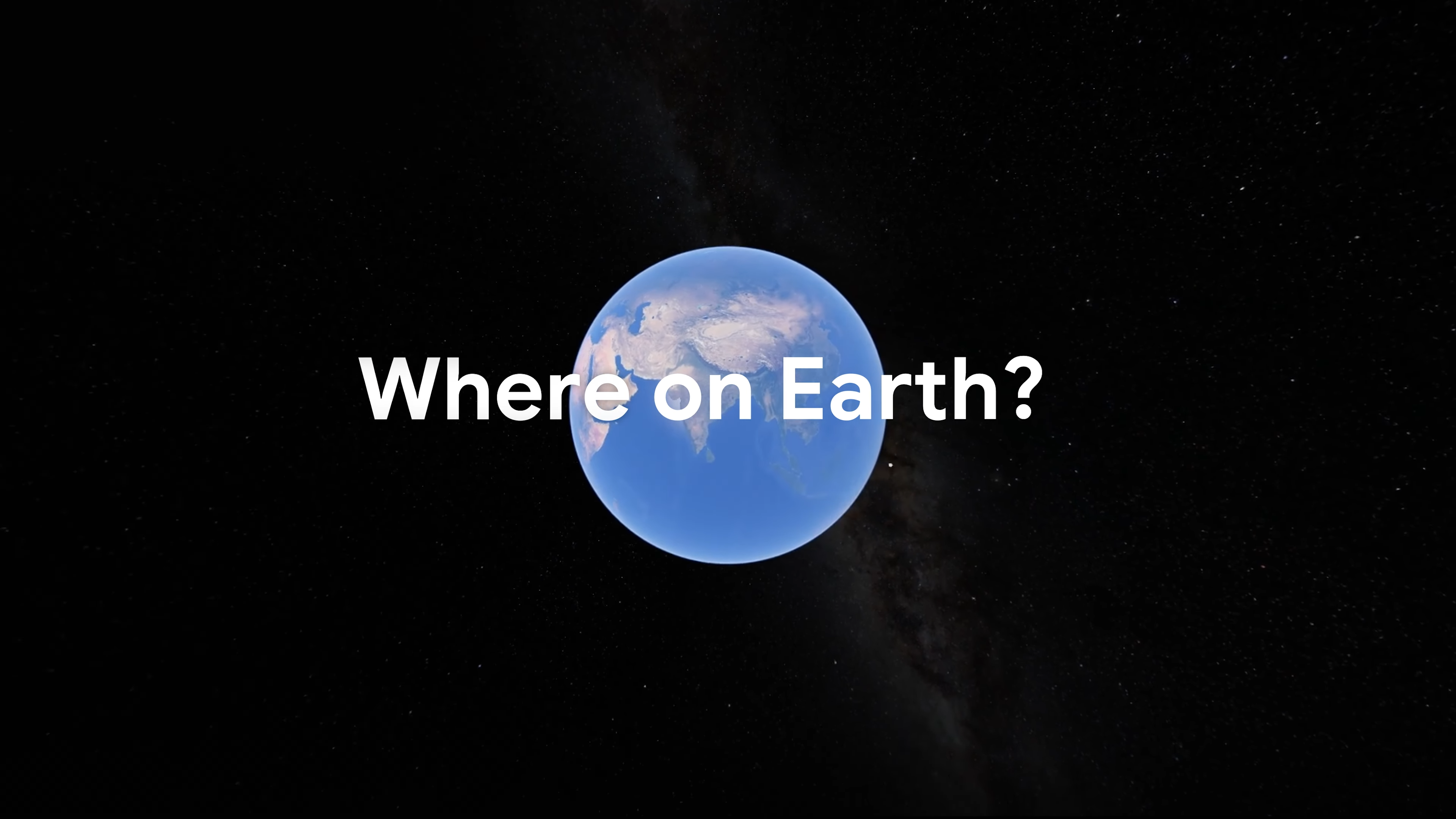 A screenshot from the Google Earth 20 year anniversary video saying &#039;Google Earth&#039;