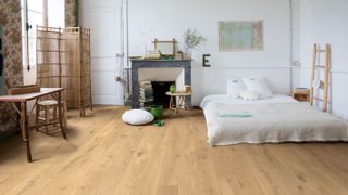 oak engineered flooring in bedroom