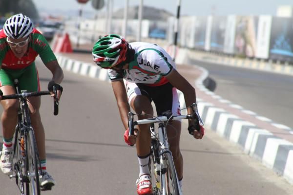 UAE rider checks the success of his attack