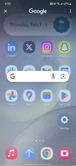 Moving the search bar in Circle to Search.