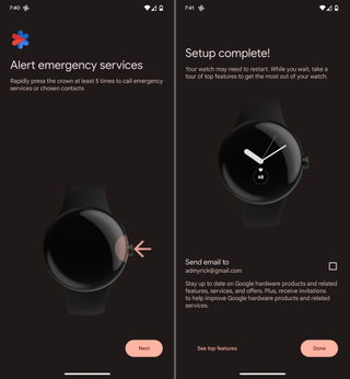 Google Pixel Watch setup complete
