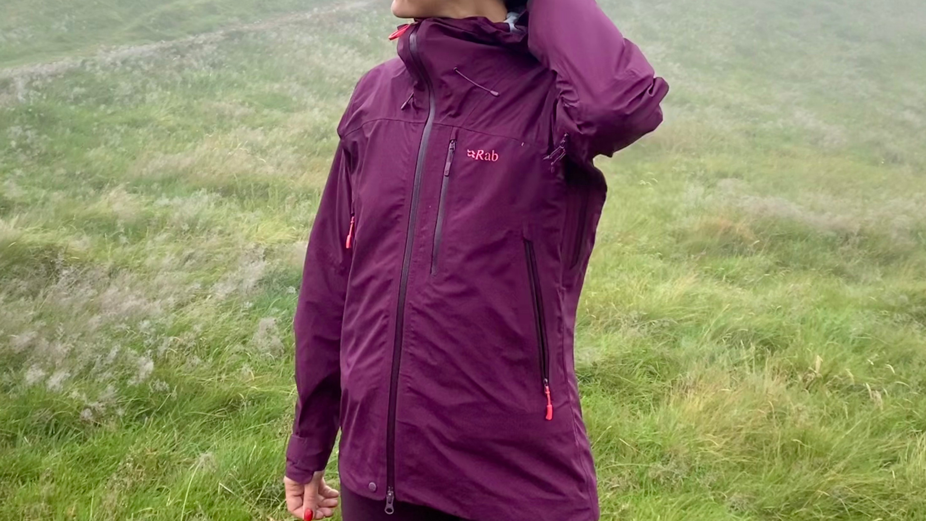 a photo of Tom's Guide Senior Fitness Writer Jessica Downey wearing the Rab Firewall Mountain Waterproof Jacket