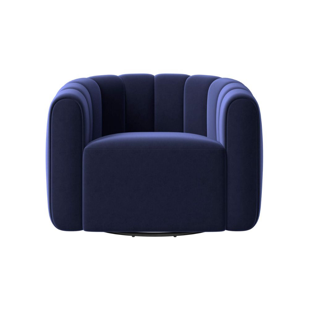 Navy swivel armchair
