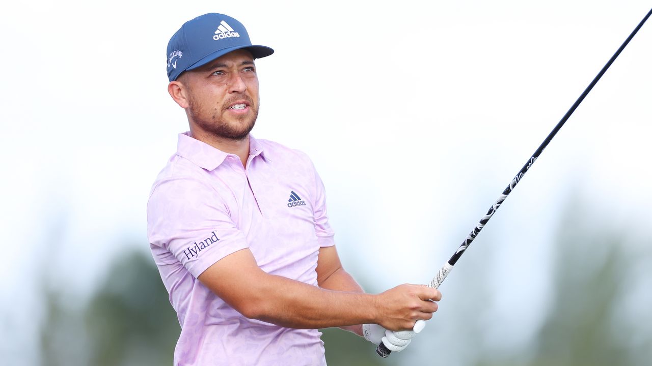 Xander Schauffele hits a drive