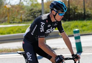 Chris Froome in action during stage 1 at Volta Catalunya