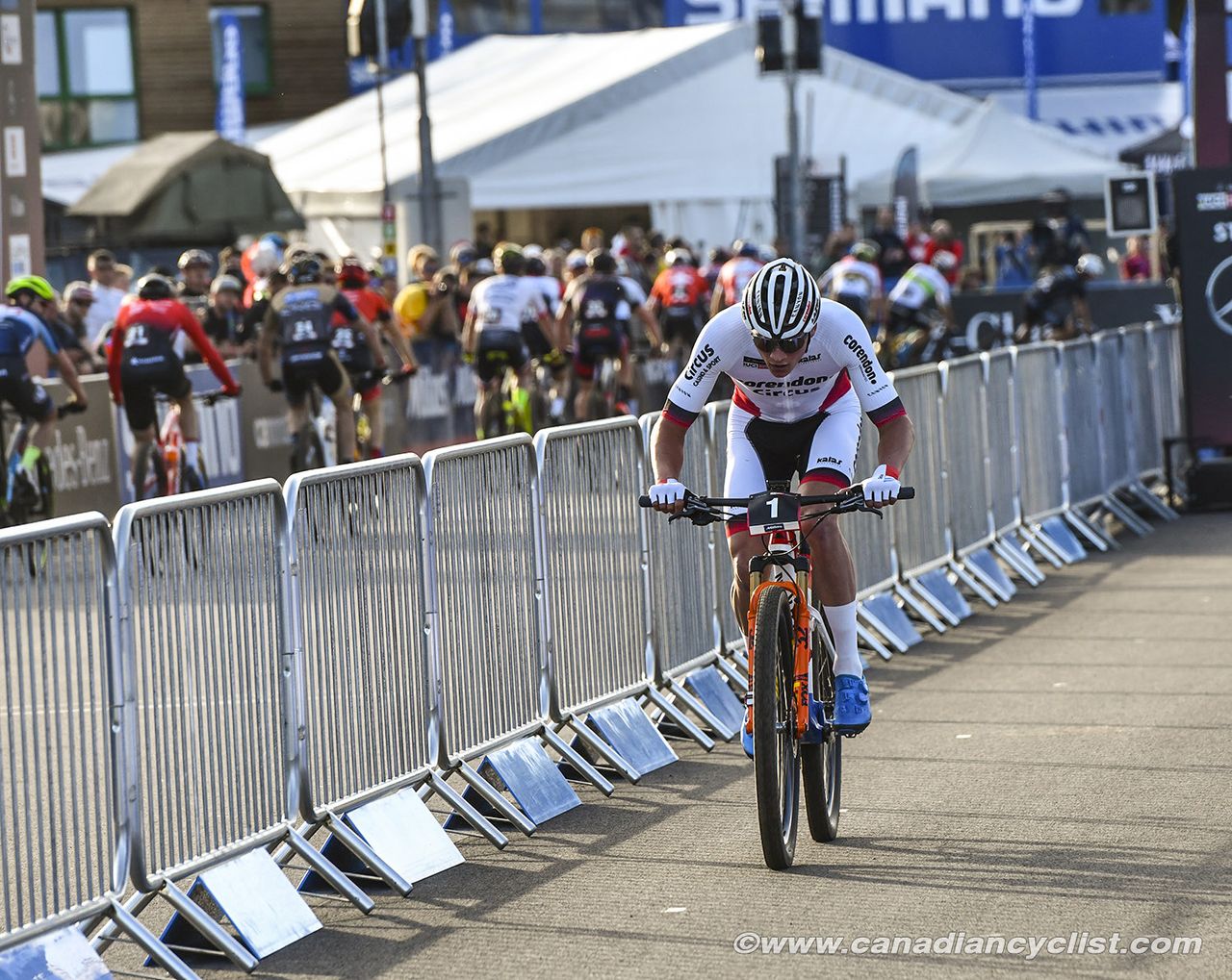 Mathieu van der Poel (Corendon-Circus) about to start the final lap