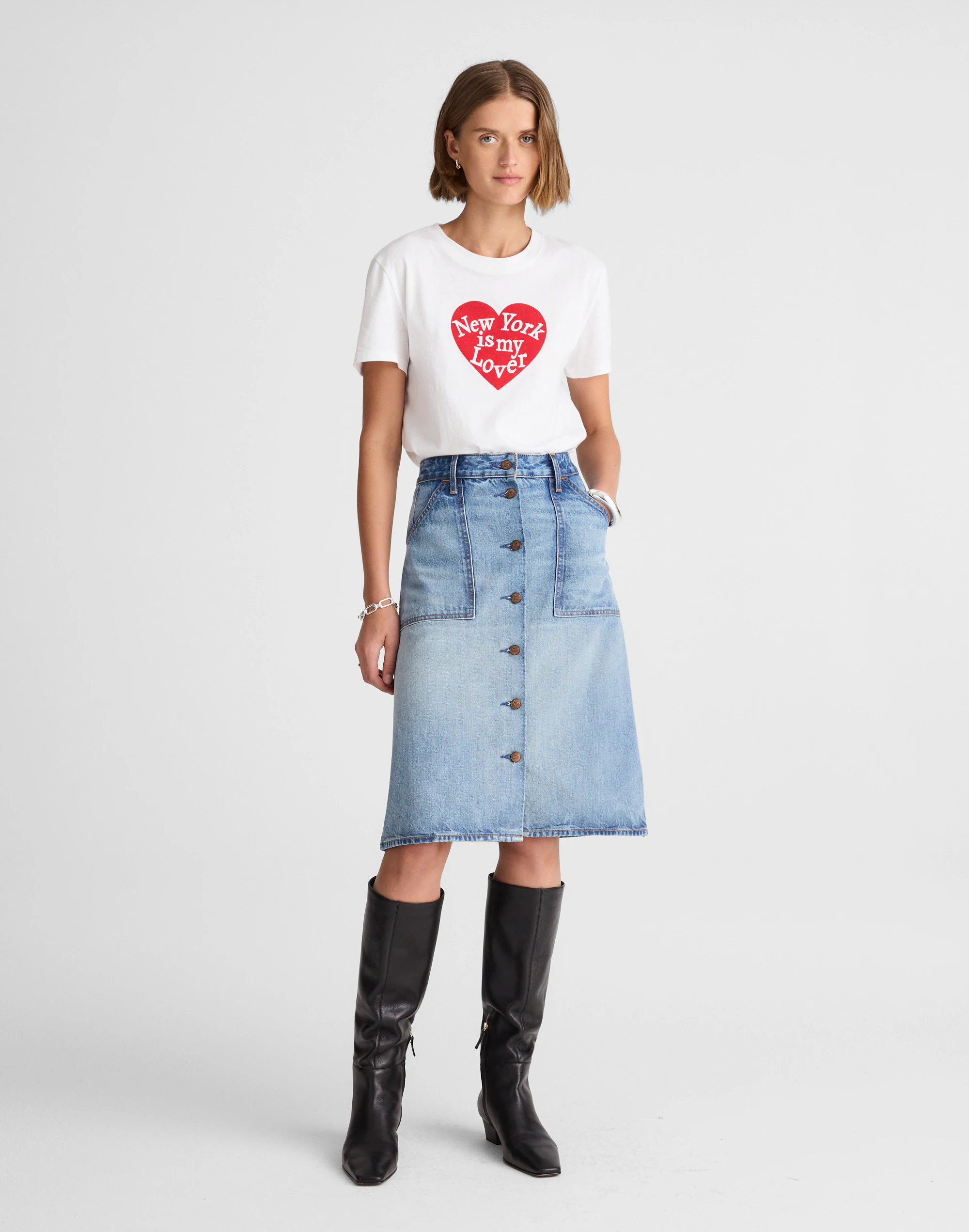 Alexa Chung for Madewell Shelley Denim Skirt in Leegate Wash