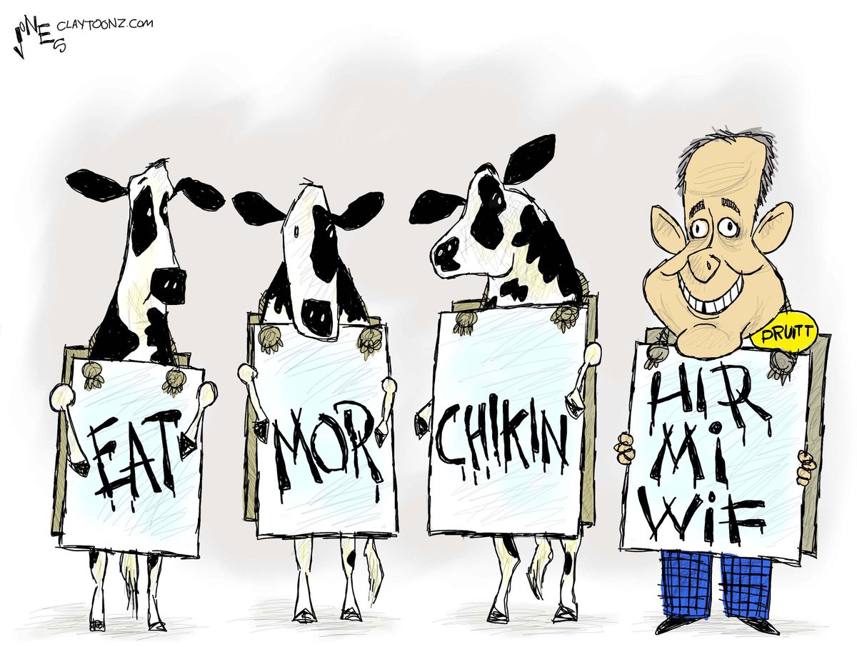 Political cartoon U.S. Scott Pruitt EPA Chick fil A scandal | The Week