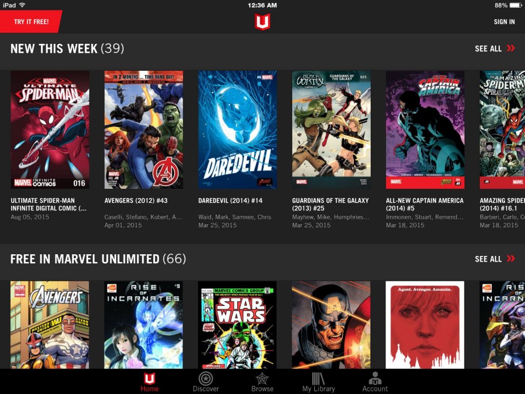 marvel unlimited comic book reader apps