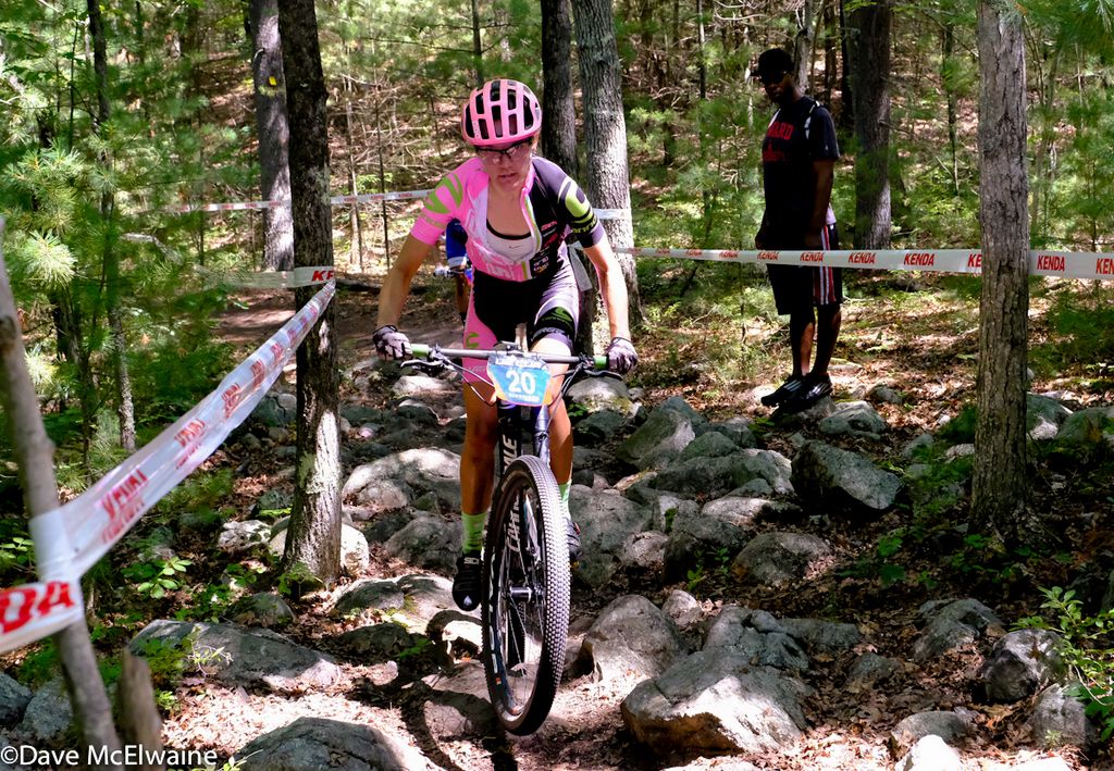 Alexis Skarda (Stans NoTubes) riding one of several rock gardens
