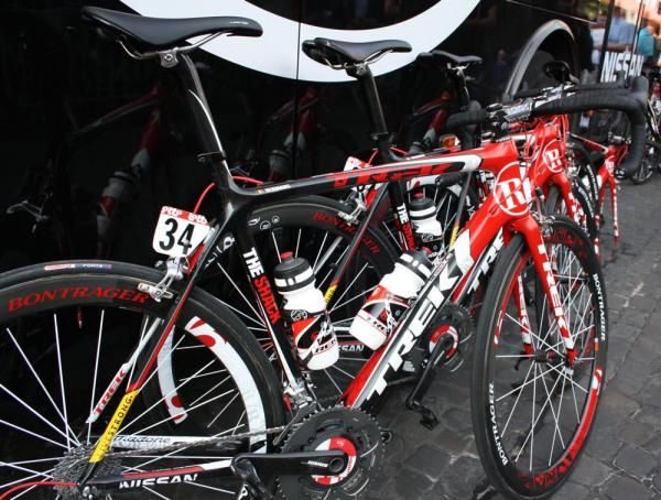Ben Herman's Trek fitted with his race number 34