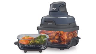 Ninja Crispi air fryer with chicken and vegetables