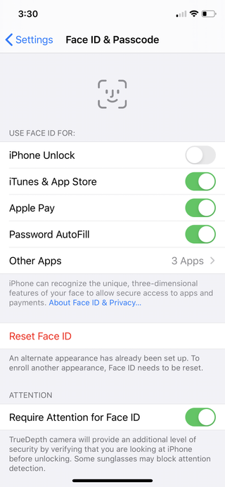 Unlock iPhone with Face ID