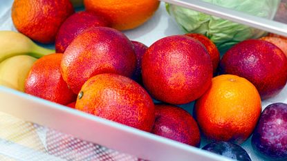 Refrigerator drawer with fruit