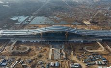 Aerial view of Astana train station