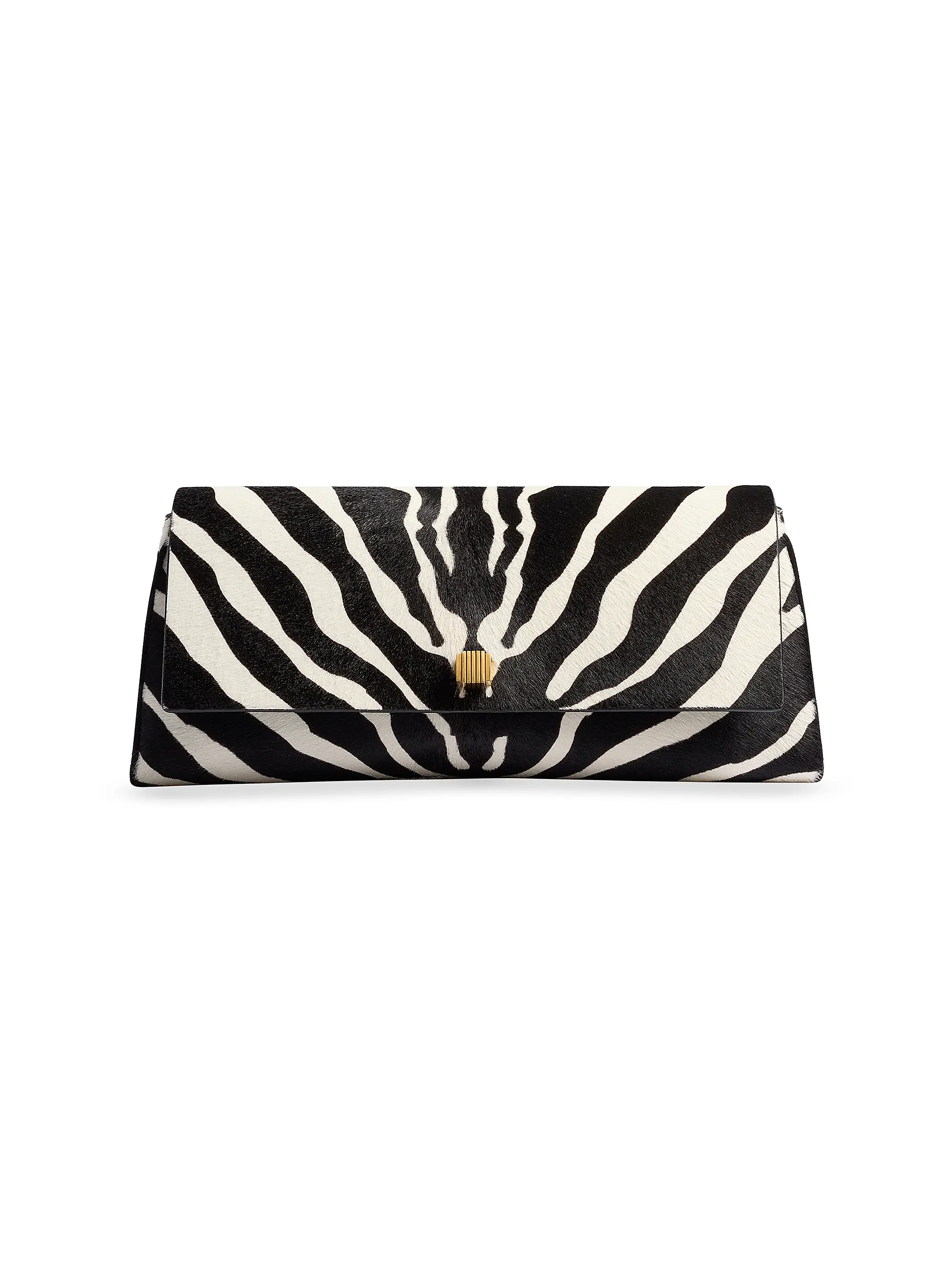 Audrey Zebra-Print Calf Hair Clutch