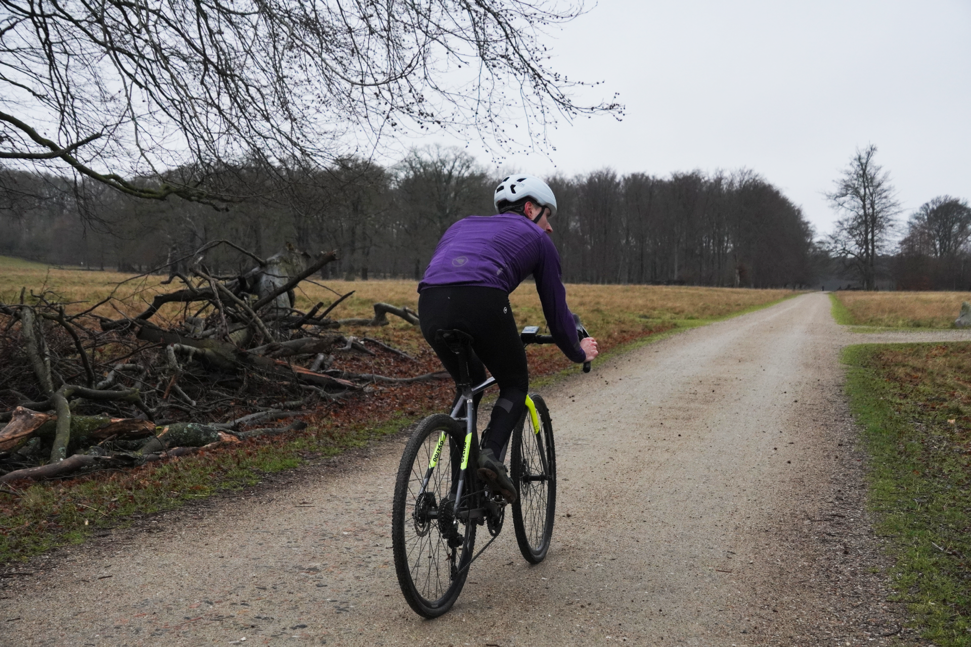 Image shows a person gravel riding in Denmark