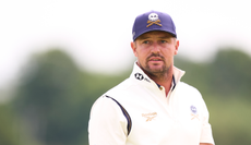 Bryson DeChambeau stares on into the distance