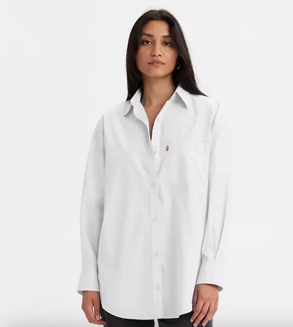 Women's white button down shirt
