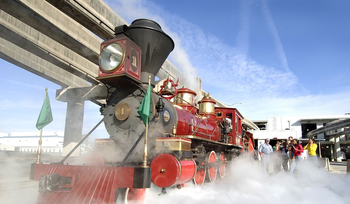 Guests looking at Walt Disney World train